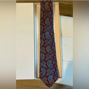 Burberry London Vintage Men's Tie All Silk Classic Nova Check Red Designer